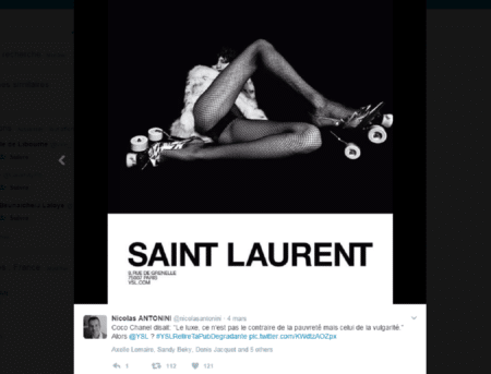 La femme objet des dernières pubs Yves Saint Laurent a du mal à passer