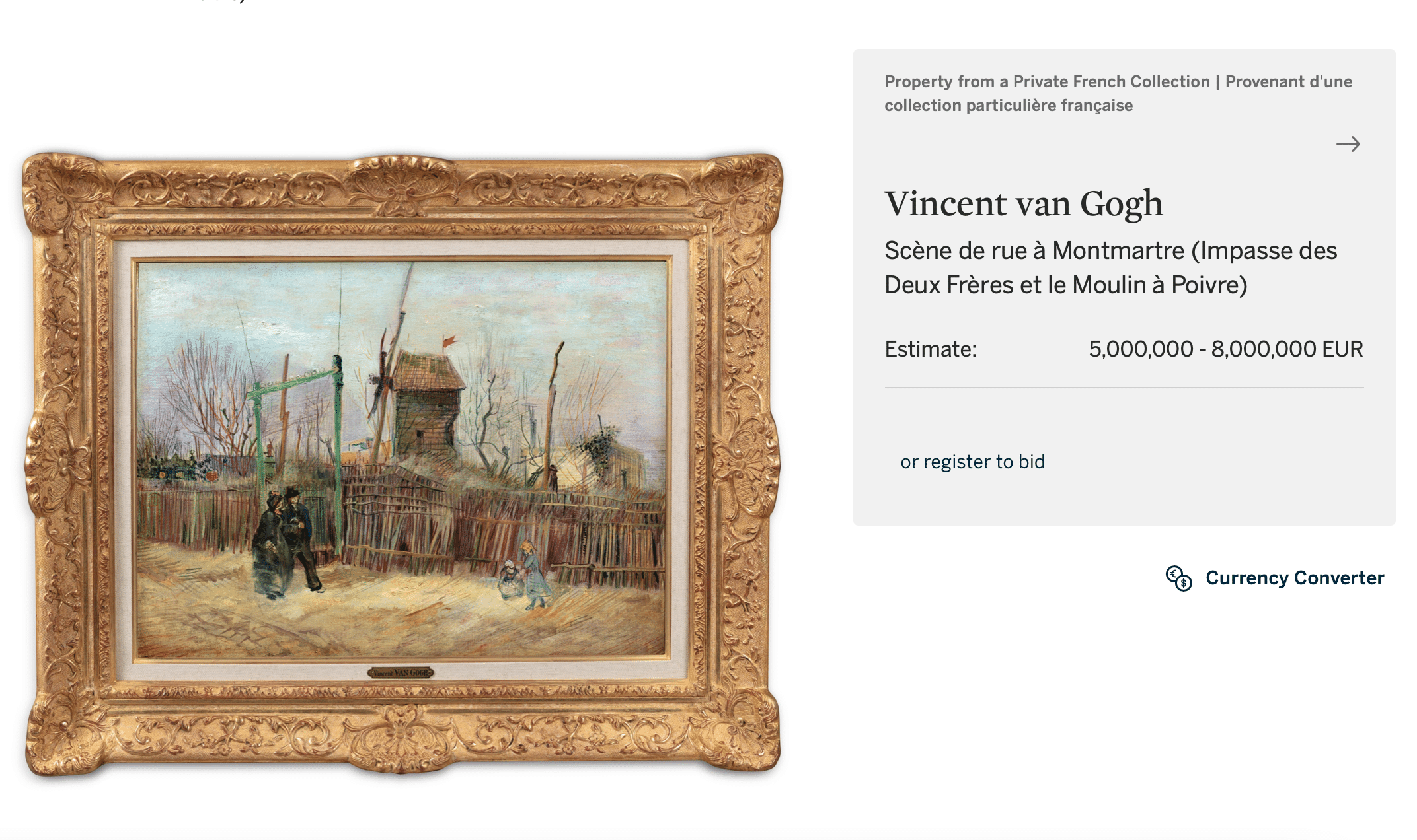 Fin mars un des derniers Van Gogh d’une collection privée va être mis en vente