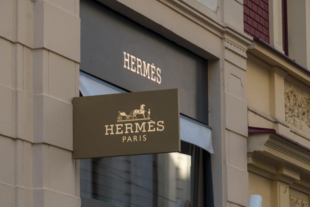 Prague,,czech,republic, ,july,22,,2020:,hermes,store.,the